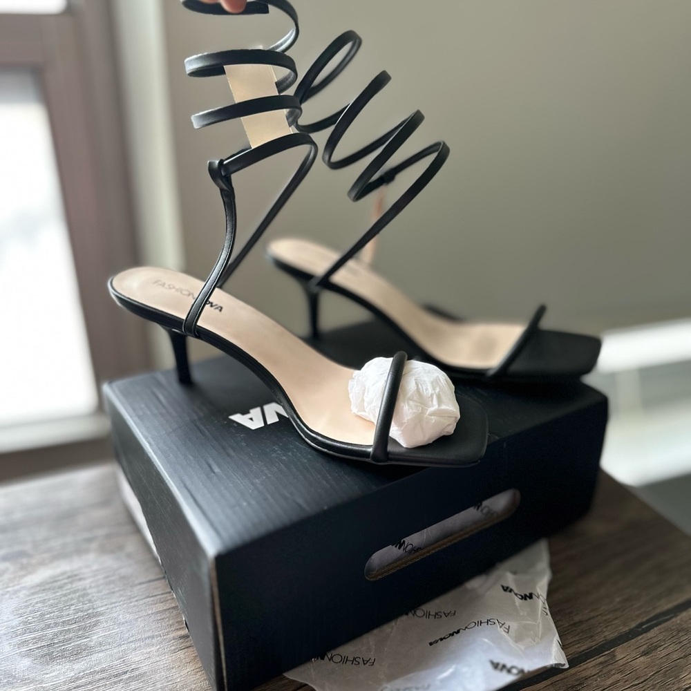 Black Strappy Heels